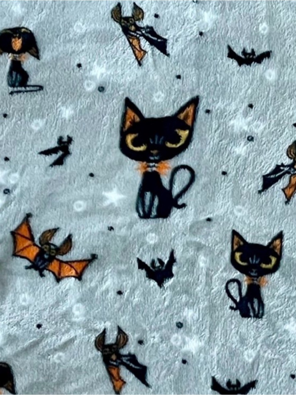 HYDE & EEK! 2020 PLUSH HALLOWEEN THROW BLANKET BLACK CATS BATS HOME DECOR